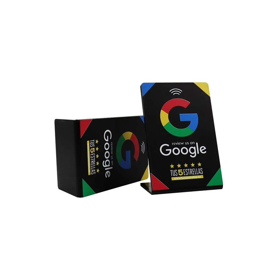 Custom-branded NFC Google Review Stand with logo Custom-branded NFC Google Review Stand with logo